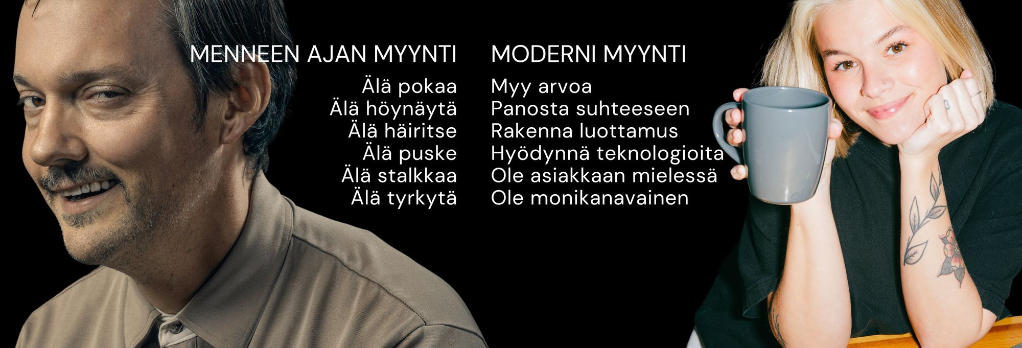 Mennen ajan myynti vs Moderni myynti